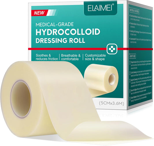 Hydrocolloid Dressing - 2IN X11.8ft Hydrocolloid Bandages Essential for Families｜Providing Best environments&Superior Protection｜Hydrocolloid Roll Freely Adjustable｜Invisible Hydrocolloid Tape 11.8ft