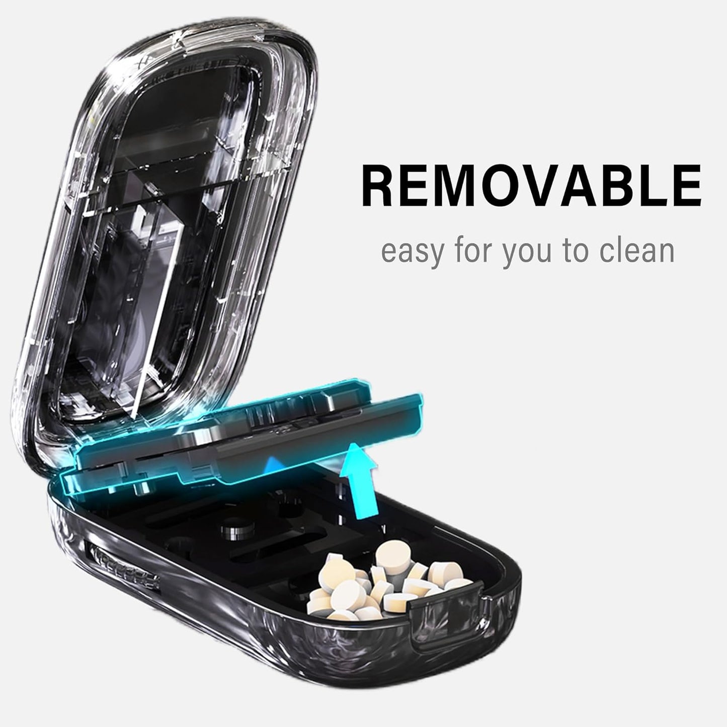 DUBSTAR Pill Cutter Splitter for Cutting Multiple Pills, Pill Cutter Splitter for Small and Tiny Pills, Adjustable Pill Cutter for Small or Large Pills with Sharp Blade and Centering Device (Black)