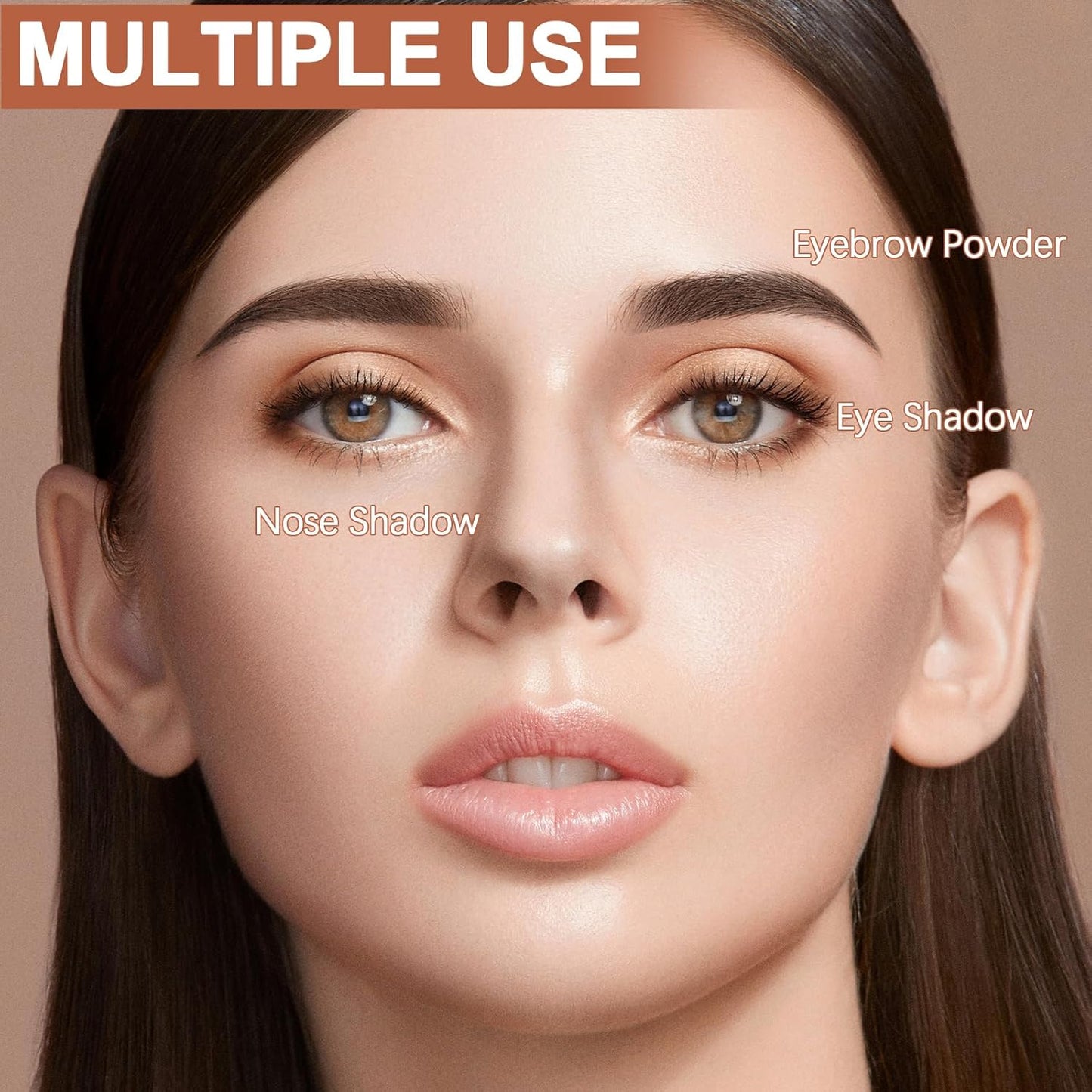 3 Colors Eyebrow Powder Set, Brow Powder Makeup Palette, Defining and Sculpting Brows, Waterproof Eye Contour Kit with Brush Applicator