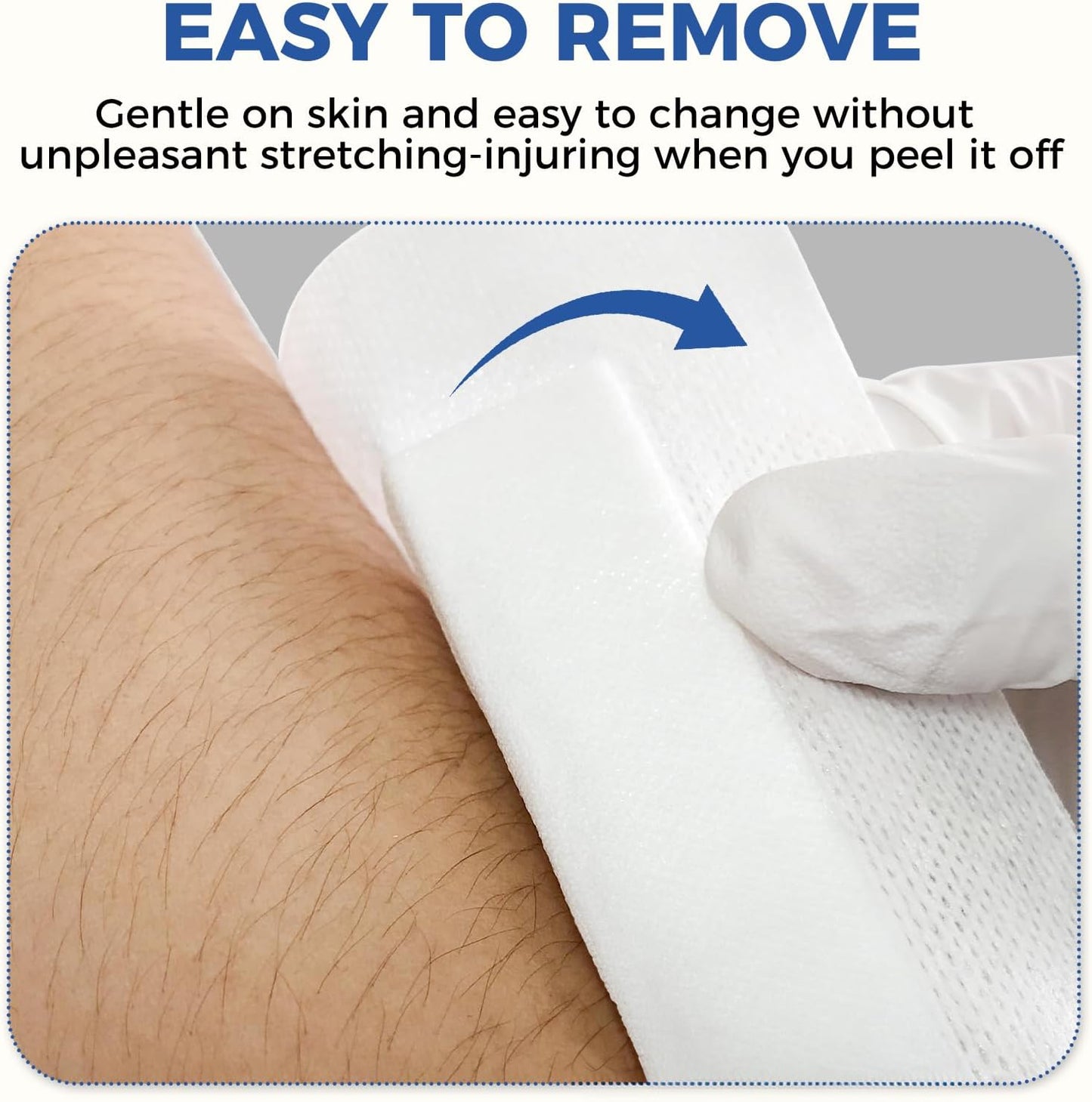 Island Dressing Bordered Gauze 4"x10", 50 Individually Packed Non-Stick Pad in Center with Adhesive Border,Soft Absorbent Medical Grade Dressing Gauze Pad for Wound Care and First Aid