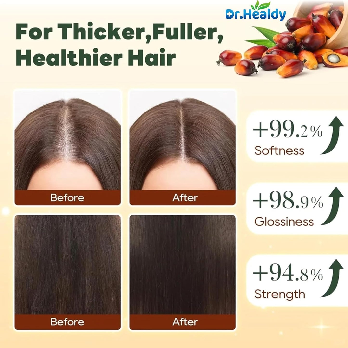 Batana Oil Shampoo and Conditioner Set - for Hair Growth,Thickening & Hydration,Sulfate Free - Fights Hair Loss & Clarifies Scalp -Root Activator Shampoo for Men (6.8 Fl Oz×2)