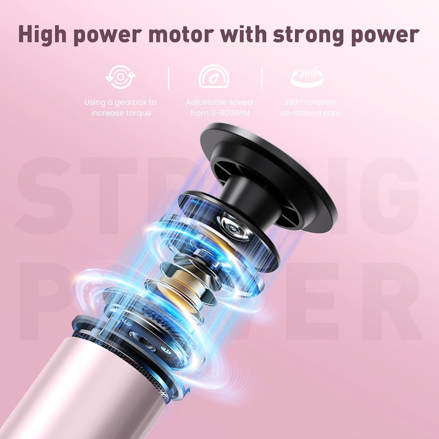 Electric Foot Callus Remover,2 in1 Rechargeable Callus Remover for Feet,9-Speed Cordless Electric Foot File Nail Grinder,Foot Scrubber Pedicure Tools for Dead Skin Dry Cracked Feet(Pink MINI)