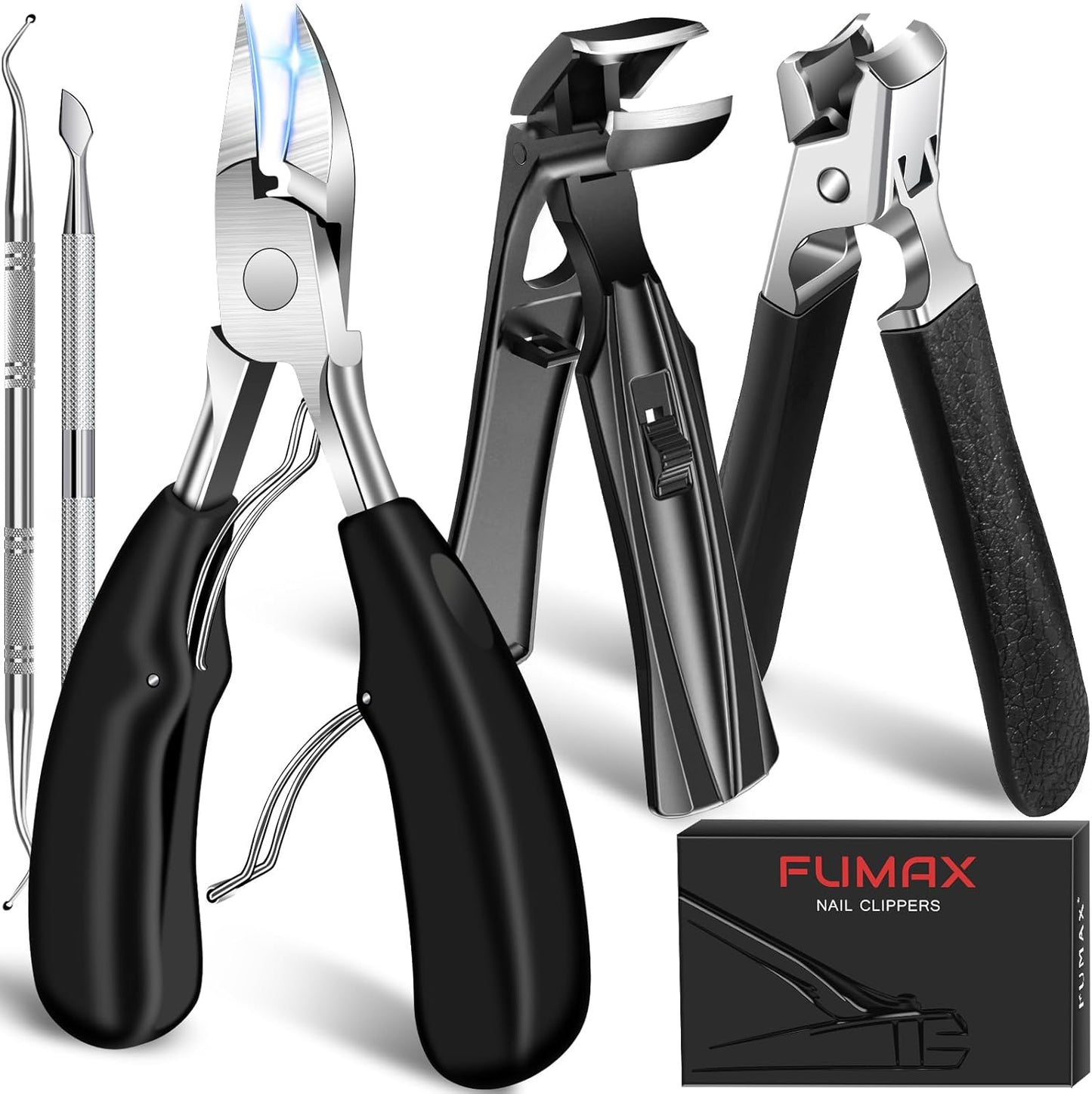 2025 Toenail Clippers for Thick Toenails for Seniors, Large Angled Toe Nail Clippers for Thick Nails for Men, Heavy Duty Professional Ingrown Toenail Clippers Long Handle Nail Clippers with Catcher