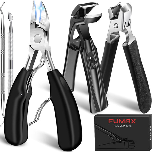2025 Toenail Clippers for Thick Toenails for Seniors, Large Angled Toe Nail Clippers for Thick Nails for Men, Heavy Duty Professional Ingrown Toenail Clippers Long Handle Nail Clippers with Catcher