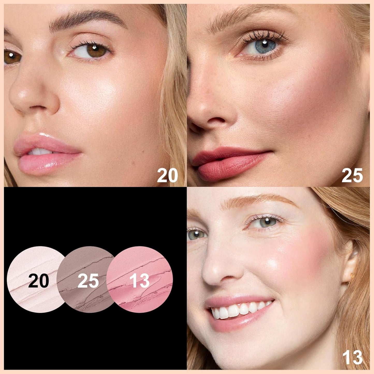 FOCALLURE 3 Pcs Cream Contour Sticks,Shades with Highlighter & Bronzer & Blush,Non-greasy Long-wear Face Contouring Pen,Easy to Sculpt the Face and Create a Lightweight Finishing Makeup,FAIR-LIGHT