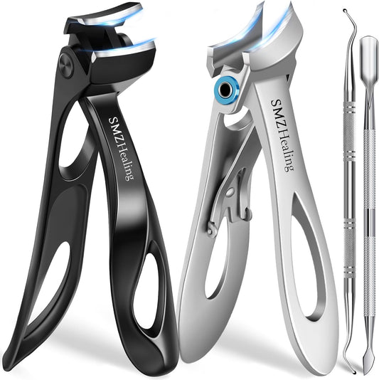 Toenail Clippers for Seniors Thick Toenails, Angled Head Heavy Duty Large Toe Nail Clippers for Men Thick Nails, Slanted Curved Blade Ingrown Toenail Clippers