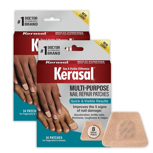 Kerasal Multi-Purpose Nail Repair Patches - 14 Count Twin Pack, Repair for Damaged Nails, 8-Hour Treatment Restores Healthy Appearance