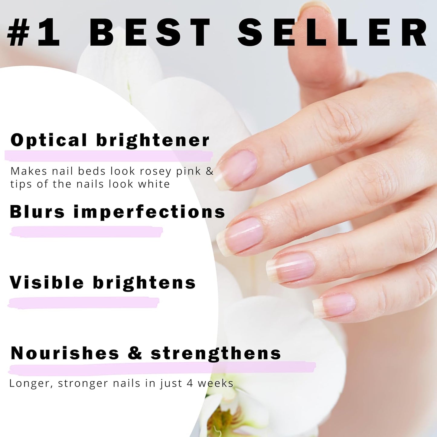 Perfect Formula Pink Gel Coat - Nail Strengthener and Strengthening Polish for Women, Extra Strong Nail Hardener, Keratin Treatment for Damaged Fingernails