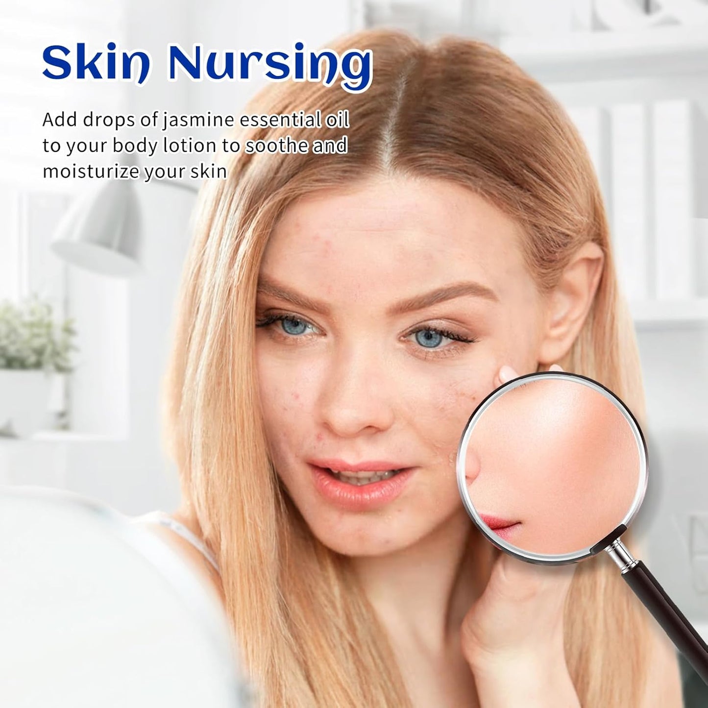 HIQILI 1 Fl Oz Jasmine Essential Oil, 100% Pure Natural for Diffuser, Hair, Skin, Perfume Making - 30ml