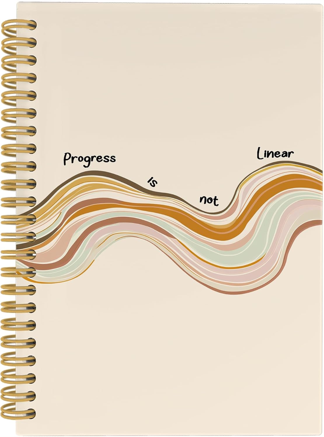 Positive Affirmation Notebook,Therapy Office Gifts, Mental Health School Psychology Counselor Gifts Notebooks, Anxiety Relief Progress Is Not Linear Hardcover Spiral Notebook 5.5x8.7 Inch