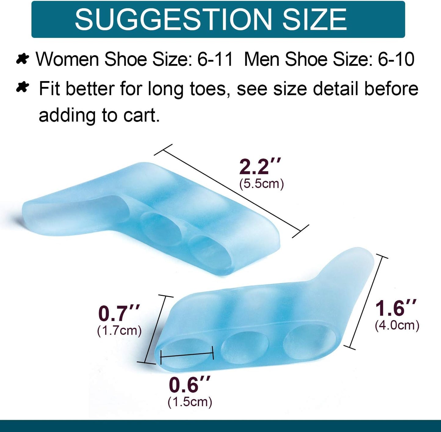 Povihome 10 Pack Pinky Toe Separator and Protectors for Overlapping Toe, Curled Pinky Toes - Spacers for Morton's Neuroma Pain Relief