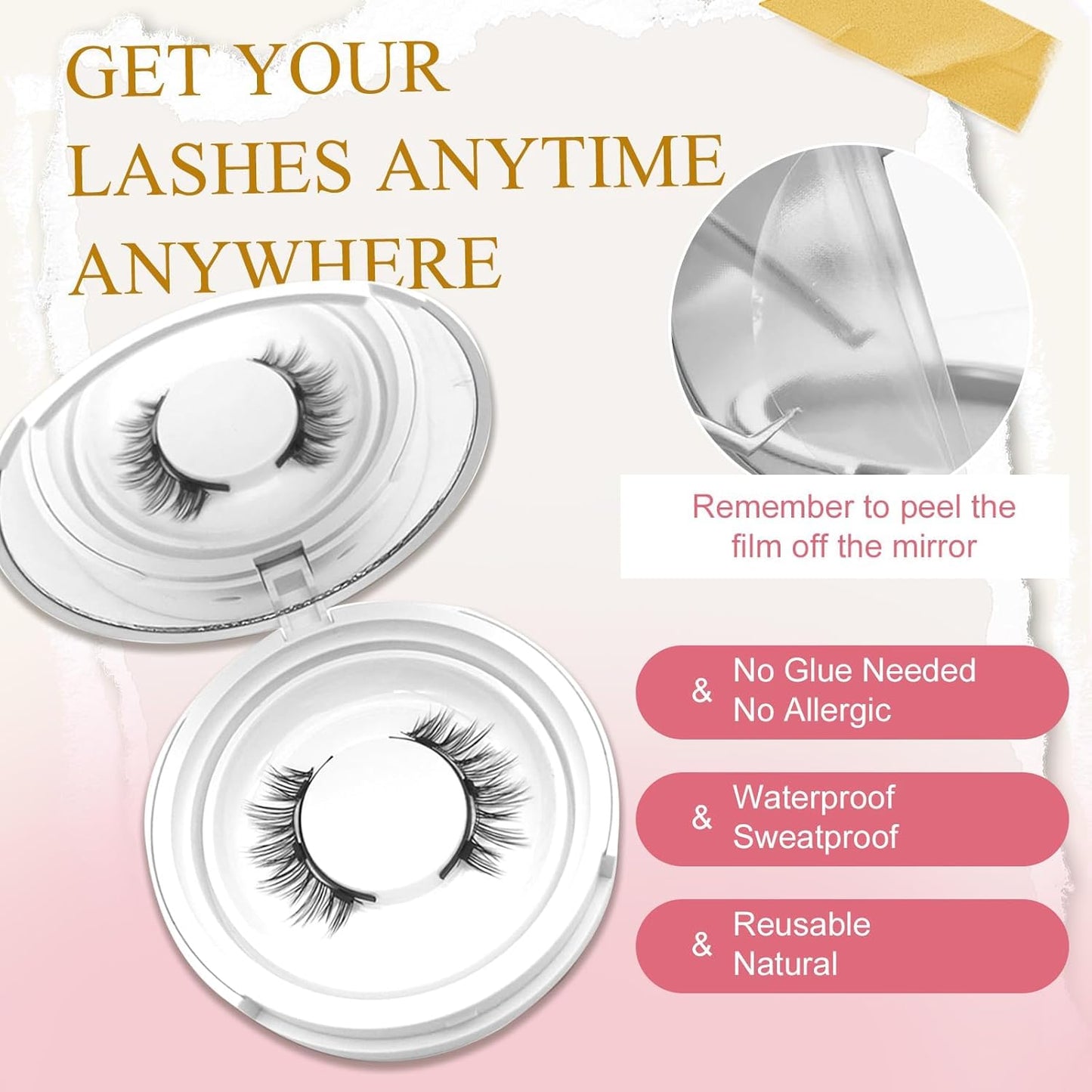 Ealra Craft Magnetic Eyelashes with Applicator,Lumentes Magnetic Eyelashes,3D Soft Flex,Reusable No Glue Needed Soft Lashes for Wmen with All-Day Wear(Natural#04)