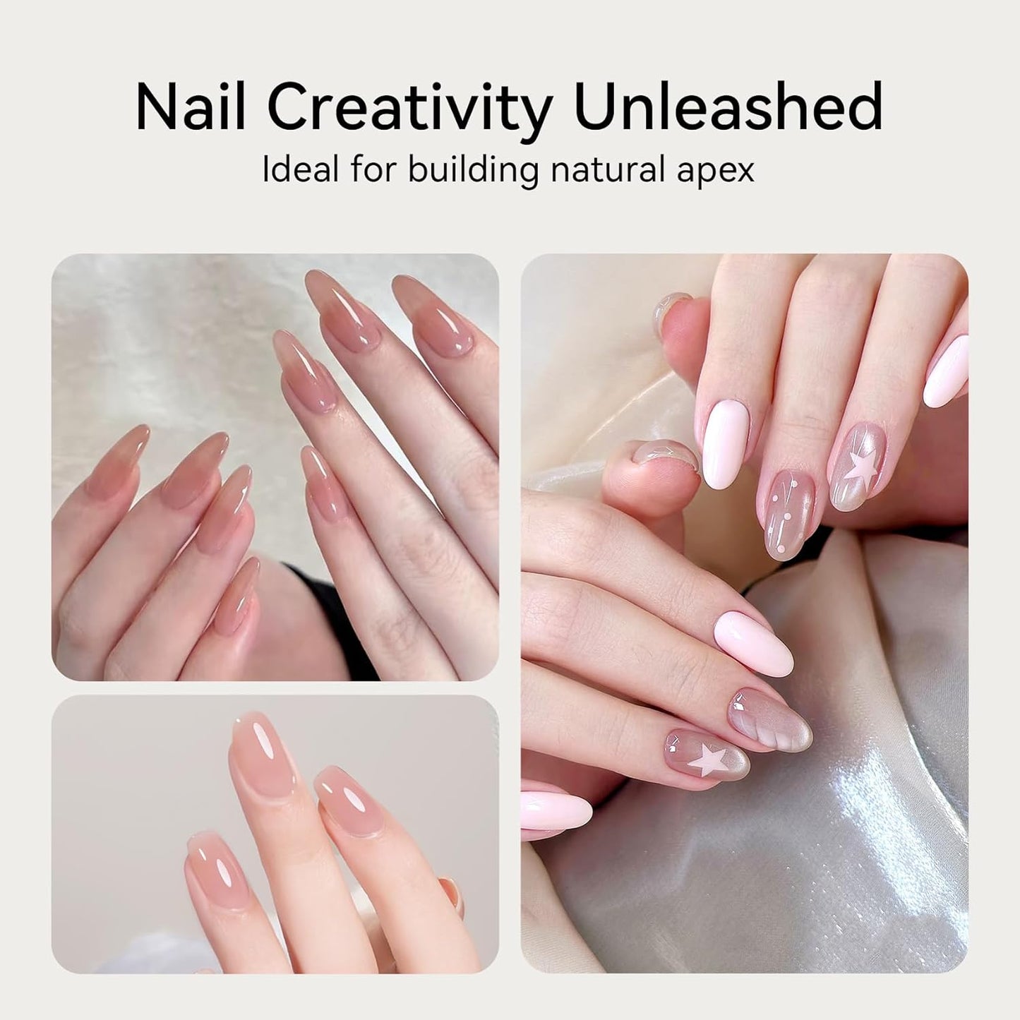 MAYCHAO Nude Builder Gel for Nails, 15ml Nail Strengthener in a Bottle, Nail Extension Hard Gel, Soak Off Long Lasting UV Light Cure