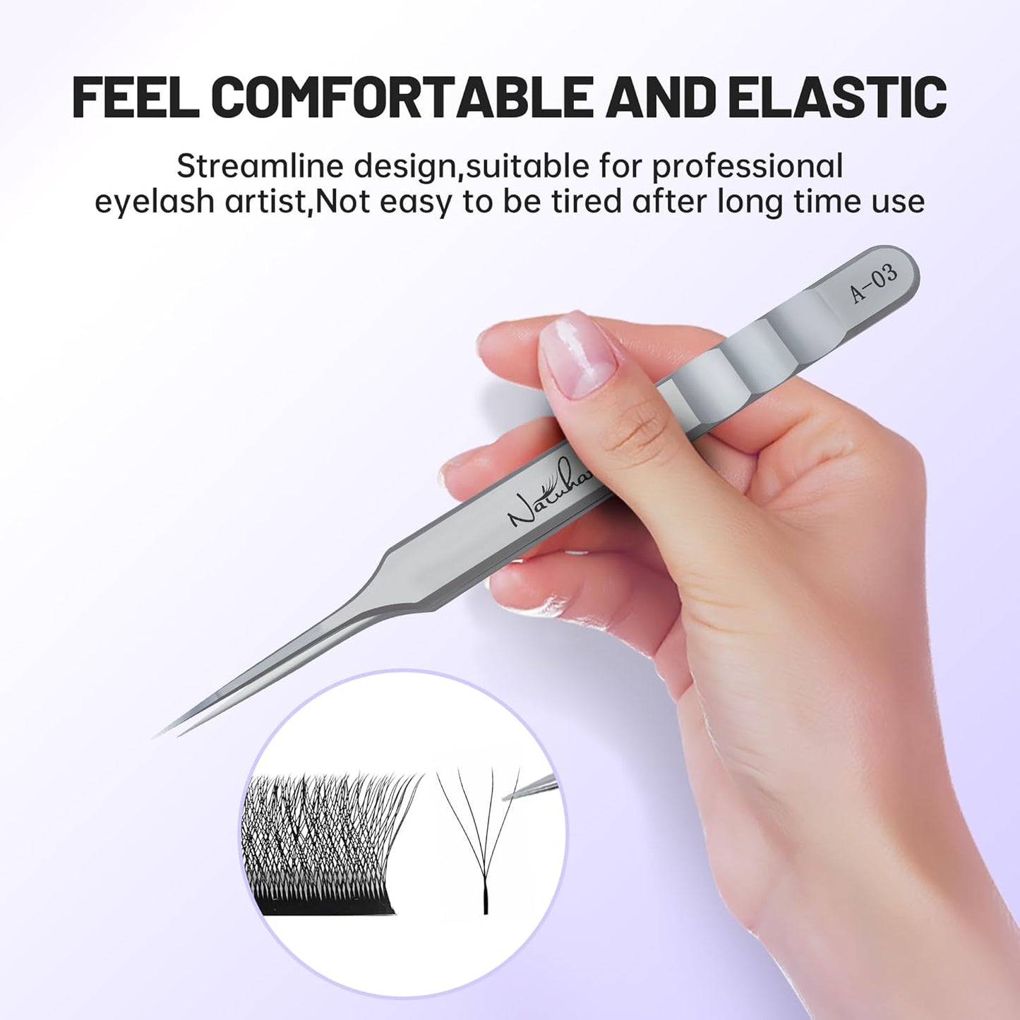High Precision Lash Tweezers for Individual and Volume Eyelash Extensions Premium Stainless Steel Curved Fiber Tip Professional Isolation Tweezer