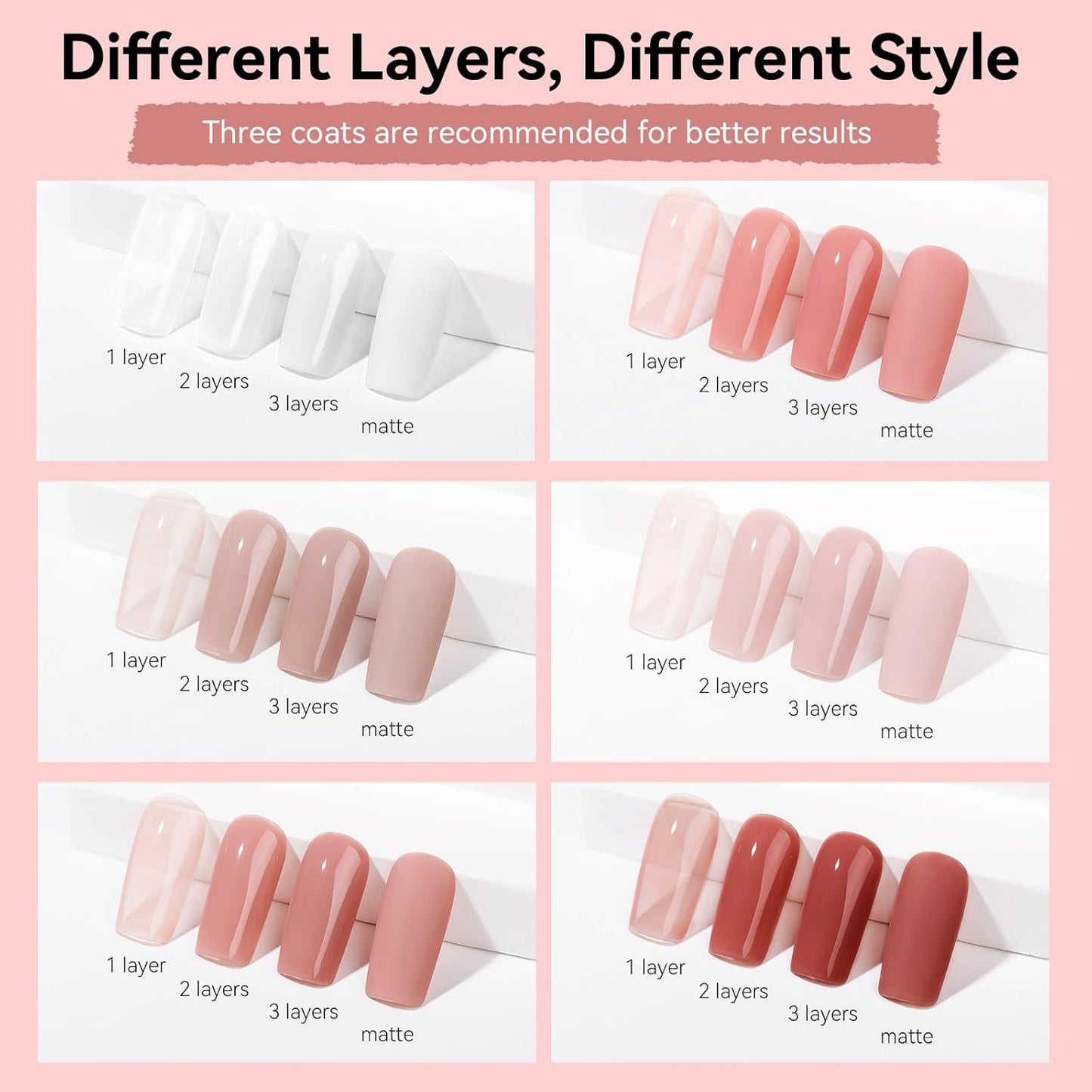 MIZHSE Nail Polish Set: 6 Classic Nude Colors Collection Milky White Nude Pink, Quick Dry Nail Lacquer Fingernail Manicure DIY Nail Art Salon, Ideal Gift for Women