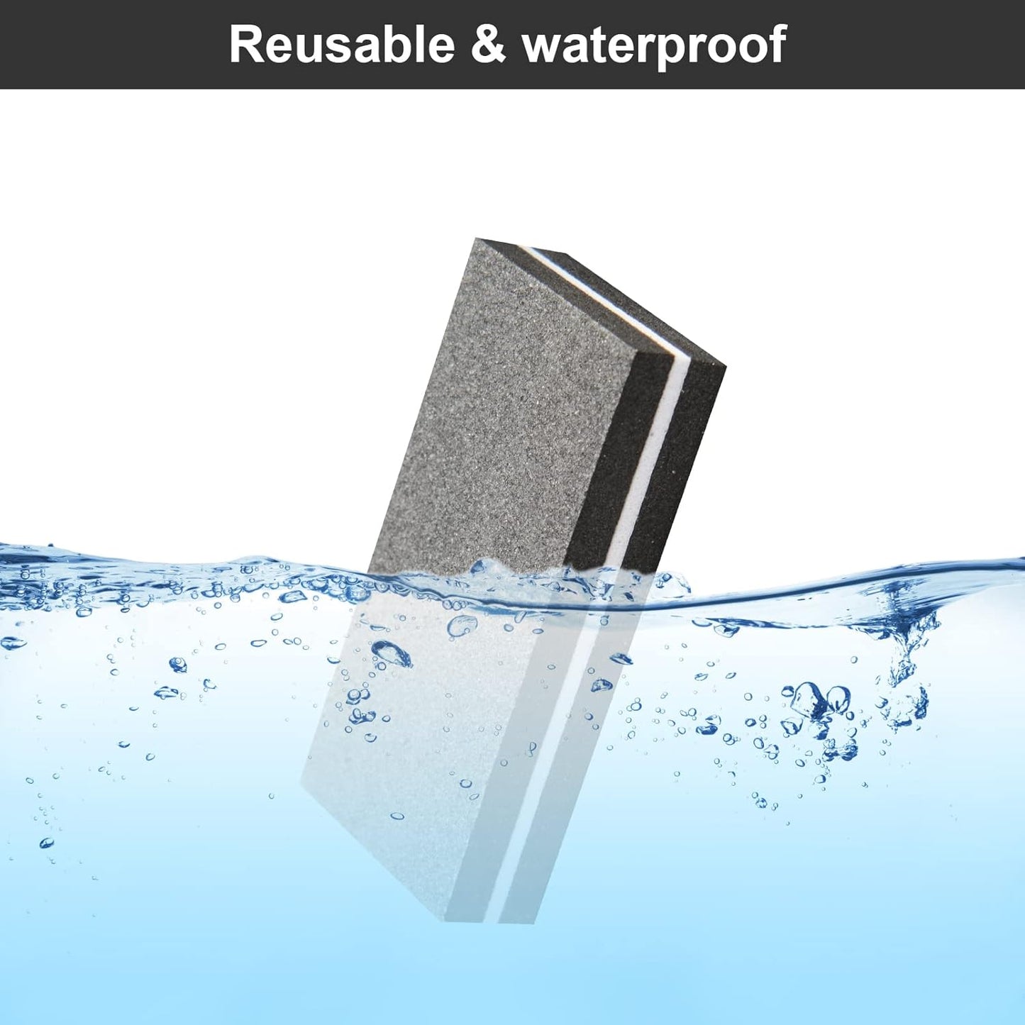 Buffer Block Nail File, 100/180 Grit Sponge Nail Buffers for Acrylic Nails, Mini Buffing Block Double Sided for Manicure Tools 30 Count - Black
