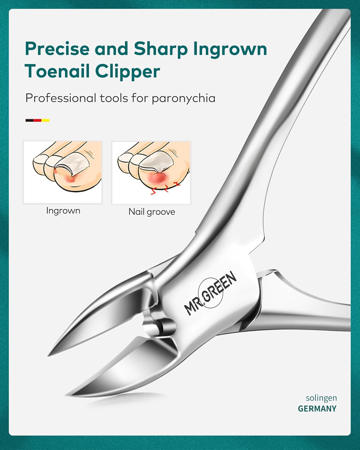 MR.GREEN 8-in-1 Manicure Set– Professional German Stainless Steel Nail Care Kit with Splash-Proof Nail Clippers, Toenail Clippers, Cuticle Tools, Travel Grooming Kit for Men & Women with Leather Case