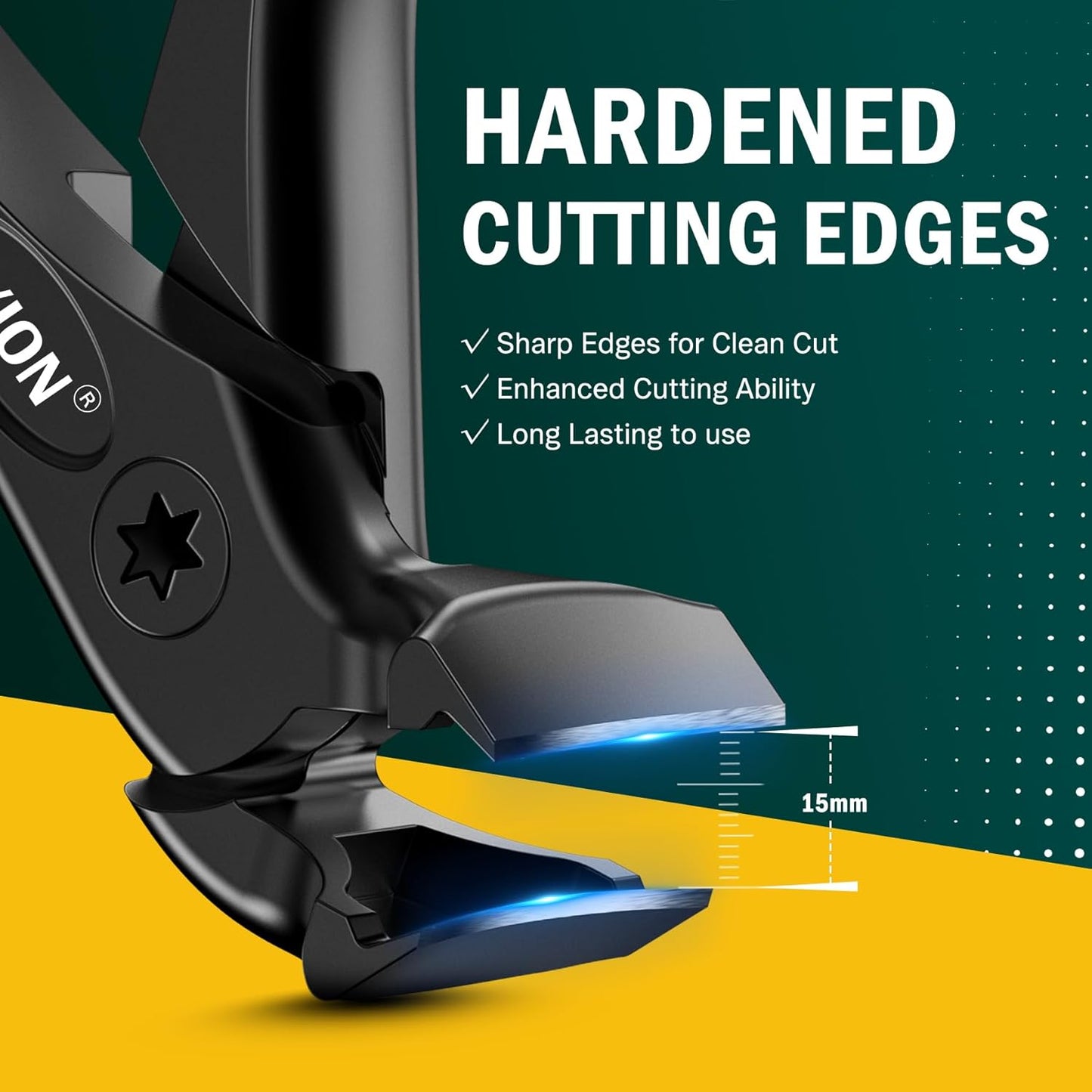 FVION Toenail Clippers for Seniors, Upgraded Long Handle Angled Head Toenail Clippers for Thick Toenails and Fingernails (Black)