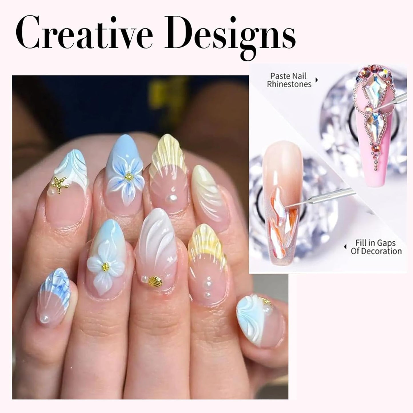 AZUREBEAUTY 30ml Nail Glue, 5 in One for Strong Nail Tips,Press On Nails and Repairs Natural Nails, Bond for Acrylic Nails, No UV Lamp Needed