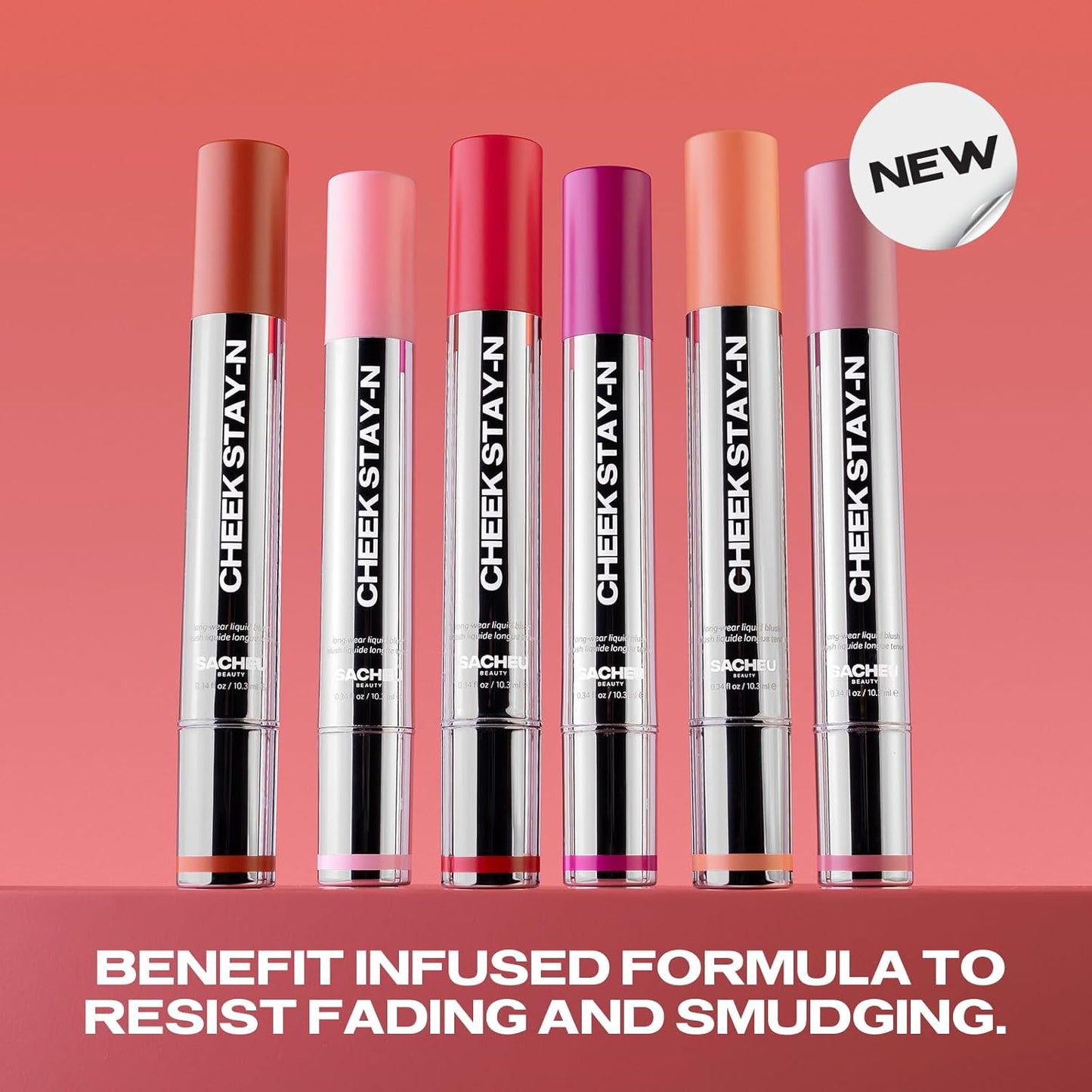 Sacheu Cheek STAY-N Liquid Blush for Cheeks — High Pigment, Buildable, Lightweight Cream Blush Infused With Squalane, for Dewy Radiant Flushed Cheeks — Long-lasting & Cruelty Free, Flirt Mode Duo