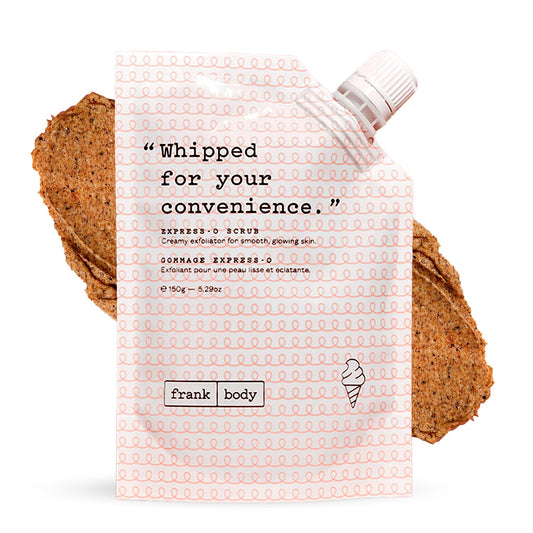 frank body Express-O Coffee Scrub | Smooths, Exfoliates & Fades Marks | Coffee, Shea Butter, Grapeseed Oil & White Clay | Vegan & Cruelty Free | 150g / 5.07 oz