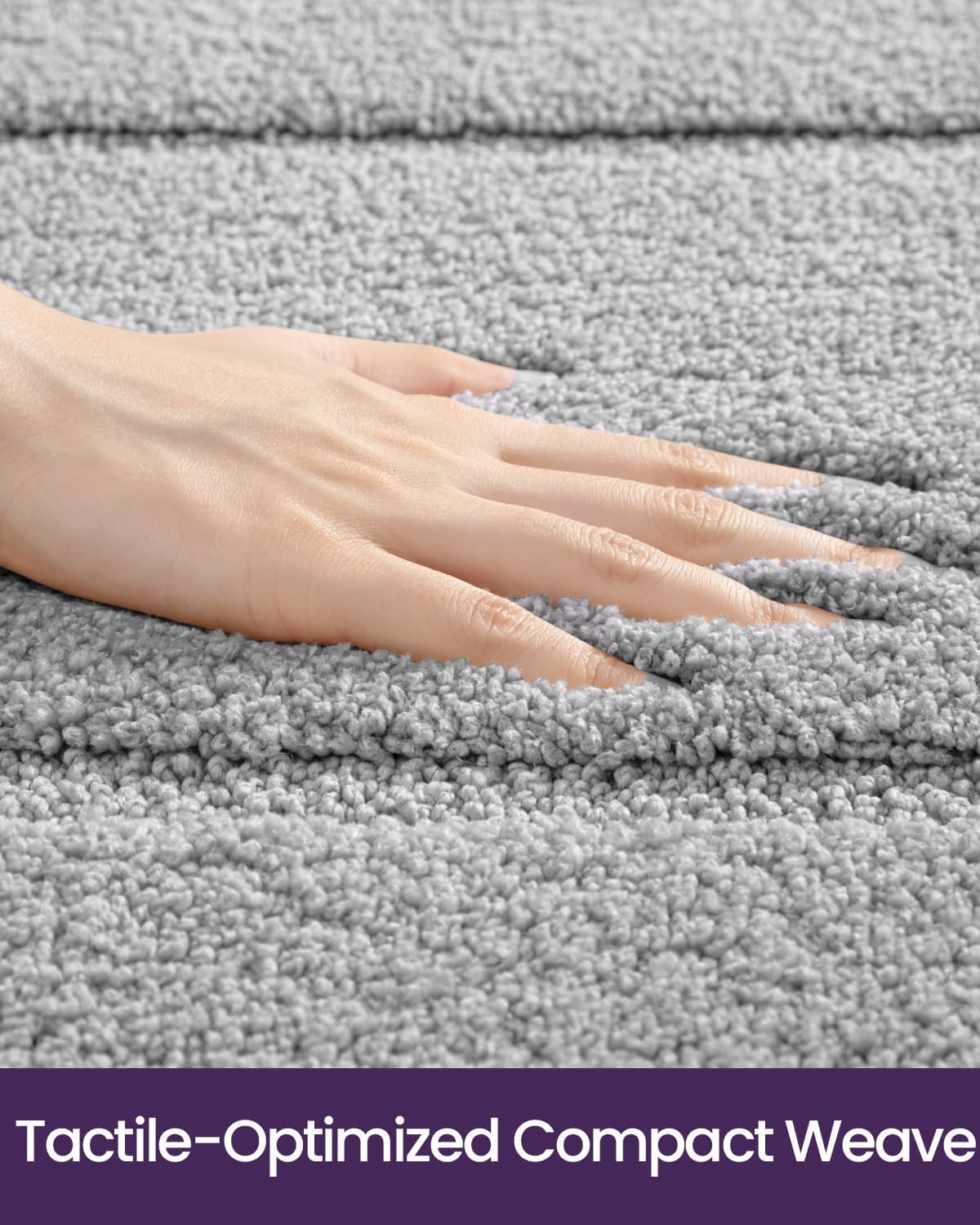 DEXI Bathroom Rugs 36x24, Washable Non Slip Bath Mat for Shower Floor, Absorbent Quick Dry Bathmat with Rubber Backing, Ultra Soft Plush Carpet for Tub, Light Grey