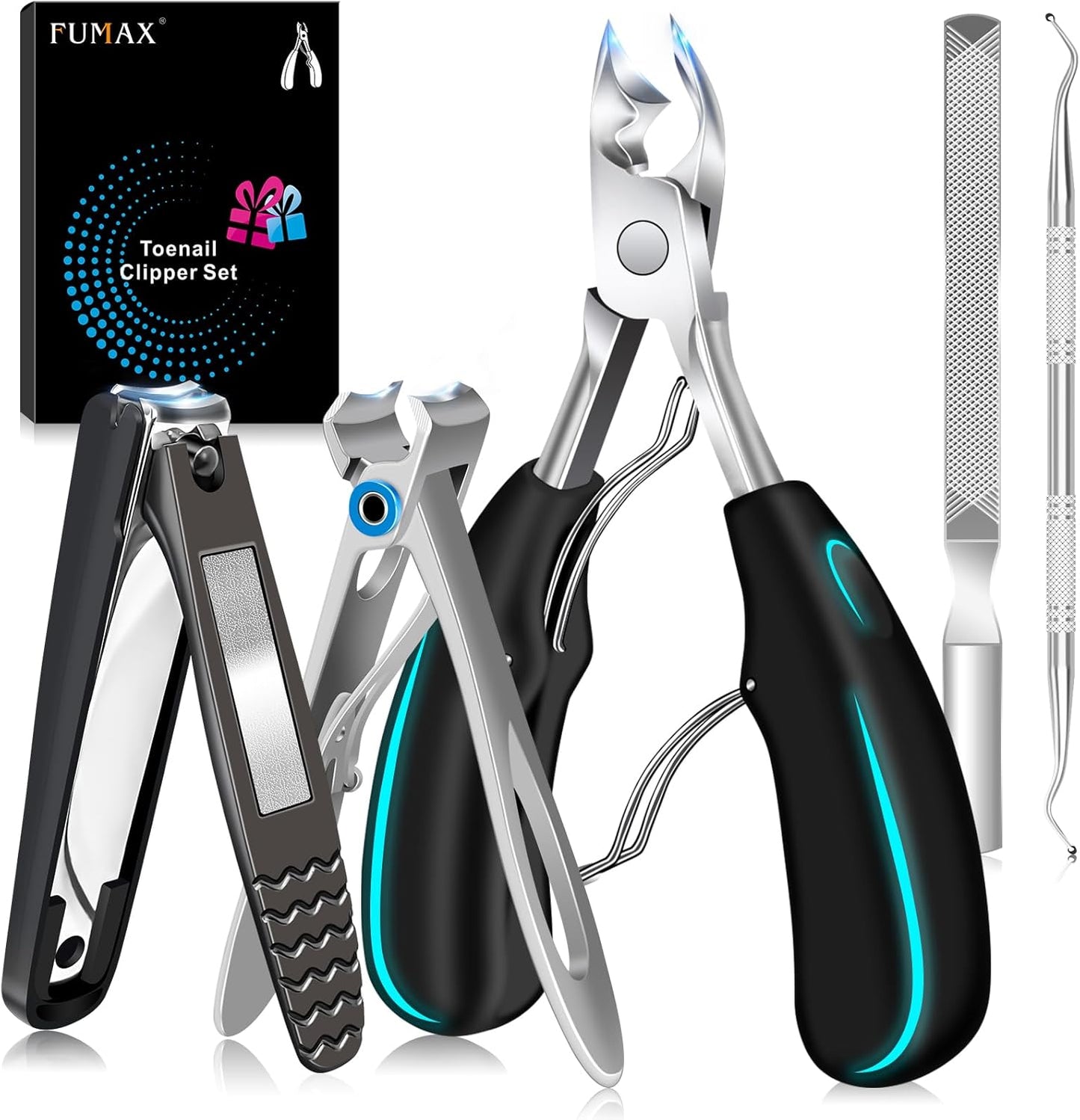 Toenail Clippers for Seniors Thick Toenails, Large Long Handle Toe Nail Clippers for Men with Wide Opening, Heavy Duty Sharp Nail Clippers with Catcher, Ingrown Toenail Clippers with Slanted Blade