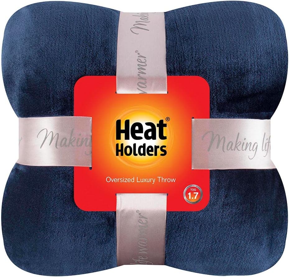 Heat Holders Fleece Throw Blanket for Couch - 300GSM Plush Super Soft Throw Blanket for Bed, Sofa, car & Travel - Extra Large Cozy Blankets, Warm Thick Fuzzy, All Season - 79" X 71" - Natural