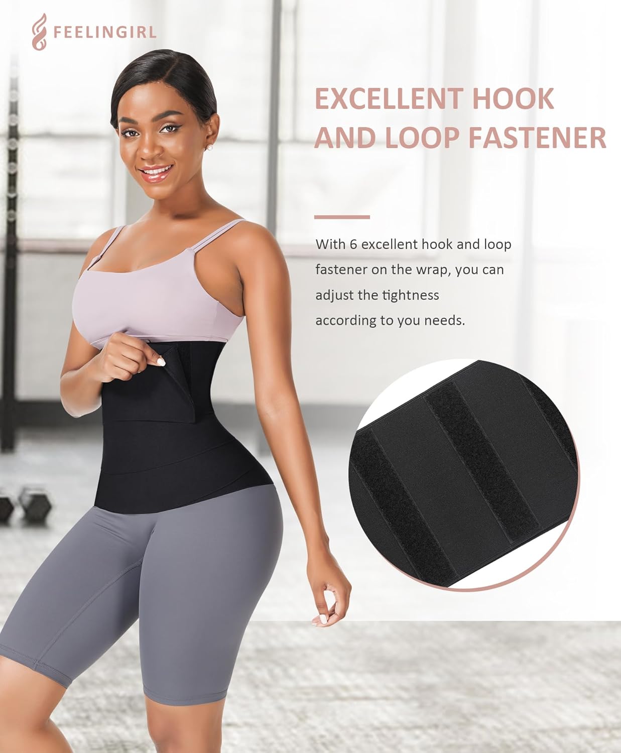 FeelinGirl Waist Trainer for Women Bandage Wrap Trimmer Belt Long Torso Tummy Wraps Belly Body Shaper Waist Trimmer Belt