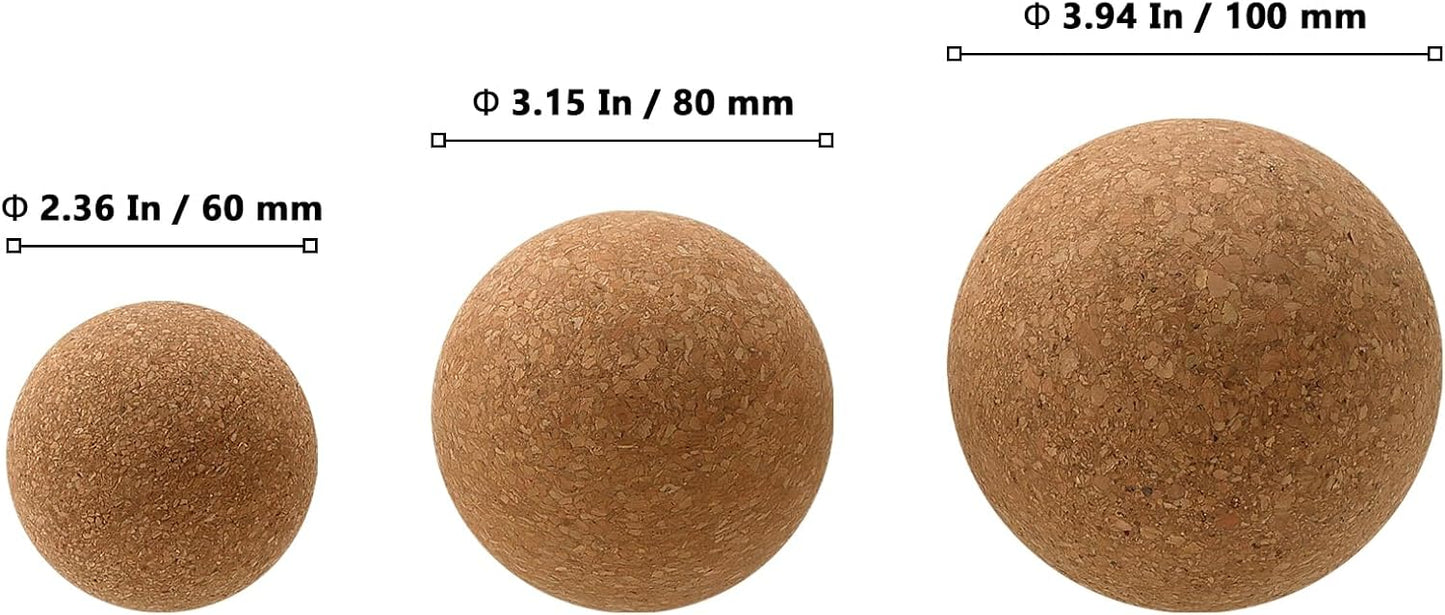 5 PCS Cork Massage Ball, Cork Therapy Ball Wooden, Cork Ball for Muscle Massage, Myofascial Release