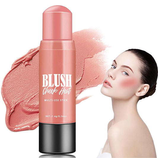 Cream Blush Stick Makeup,Blush Stick for All Skin Tones,Easy to Color,Soft Long Lasting Lightweight Blush Face Makeup Stick,Waterproof Multi Stick for Cheeks & Lip & Eyes（#101）