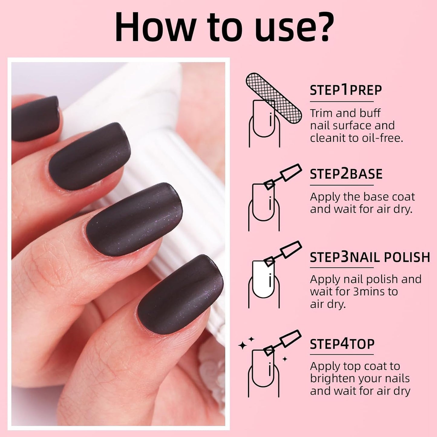 Major Dijit Matte Nail Polish Air Dry Nail Art Varnish (Deep Brown, 10 ML)