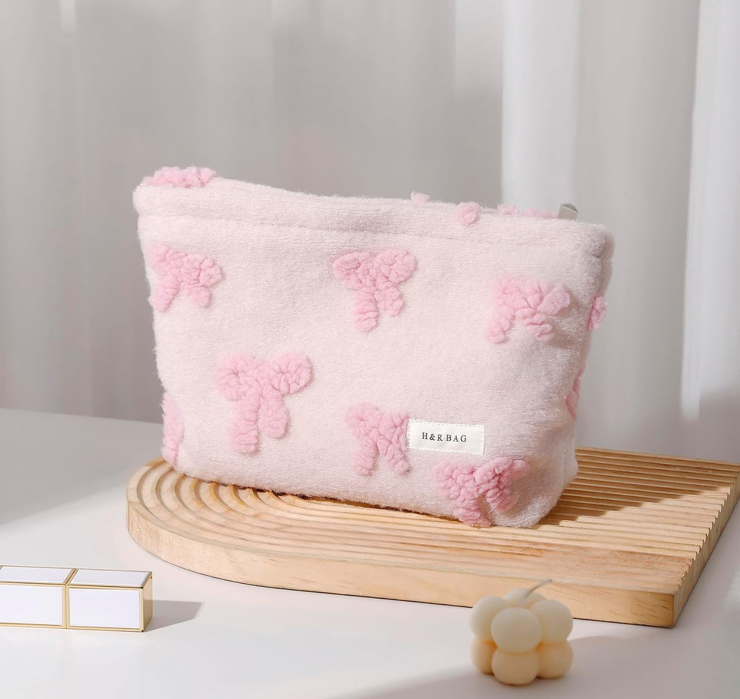 2 Pcs Makeup Bags, Large Cosmetic Bag Travel Toiletry Bag Organizer for Women, Plush Makeup Bag Small Cosmetic Pouch Purse with Zipper Gifts for Girls Teen