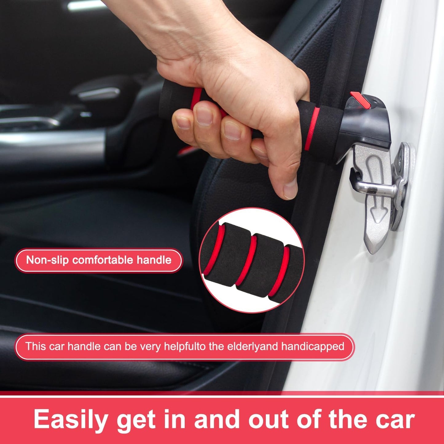 3 in 1 Elderly Car Handle Assist Support Multifunction Handle for Seniors and Handicapped