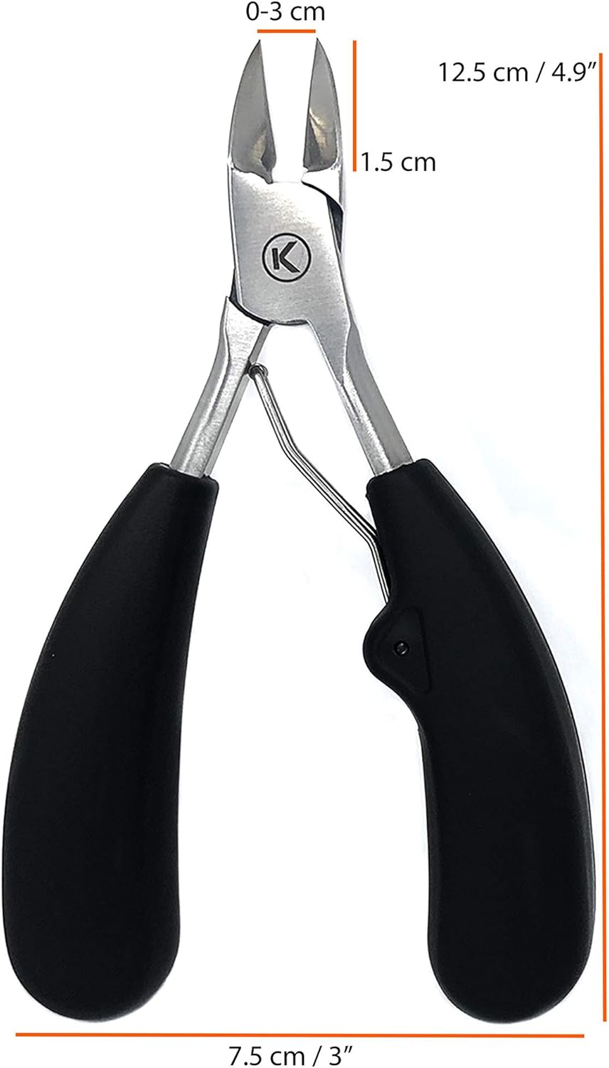 Kohm Toenail Clippers | Extra-Wide Blade & Non-Slip Grip for Thick, Ingrown & Fungal Nails | Heavy Duty Nail Cutter for Seniors, Men, Women & Pets