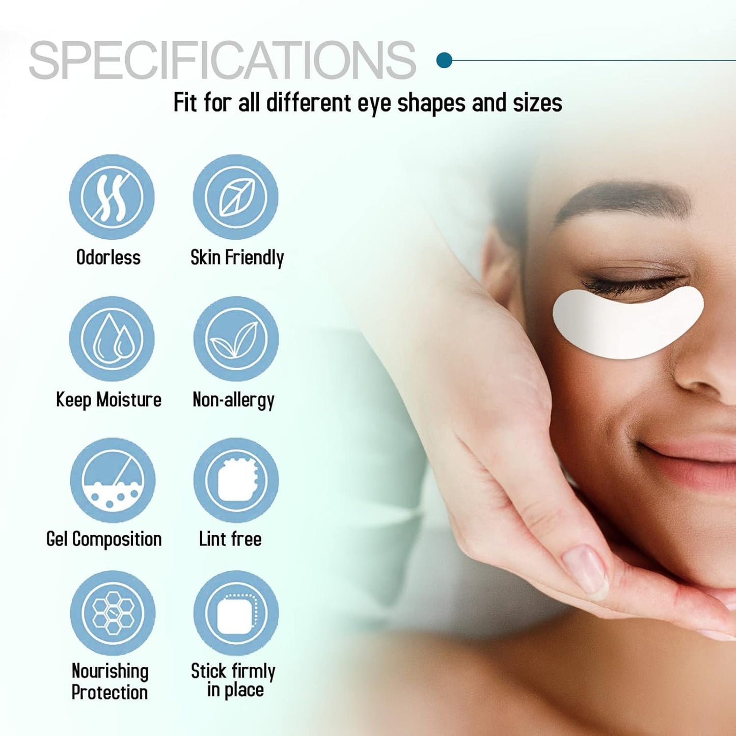 110 Pairs C. ARTIST 100% Natural Eyelash Extension Under Eye Gel Pads patches kit Collagen Aloe Vera Hydrogel Eye Patches Eyelash Extension Supplies Tools, Lash Extension Supplies, lash tech supplies