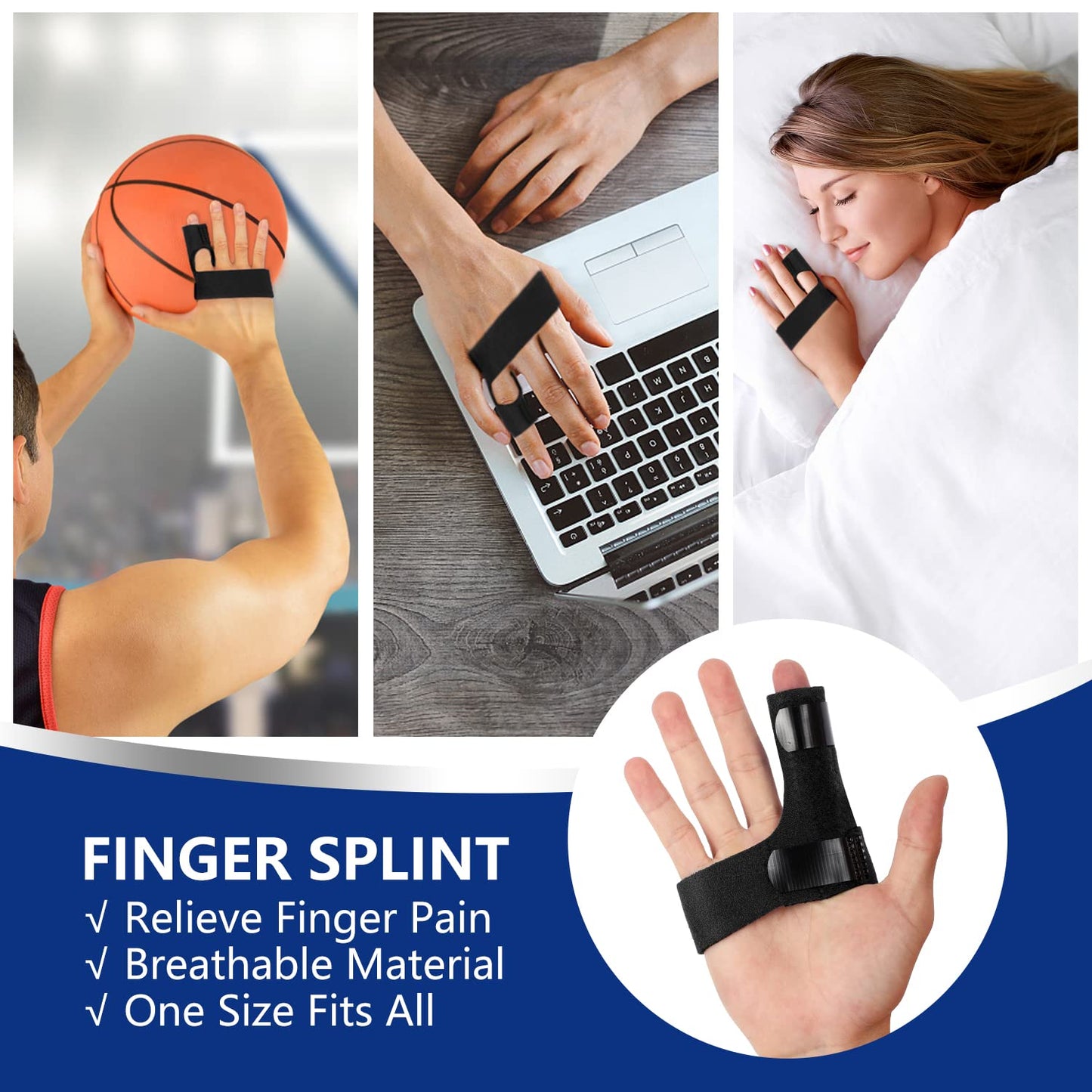Finger Braces, Trigger Finger Splints for Straightening, Mallet Finger and Broken Finger, Finger Straighteners Provide Support and Relieve Pain