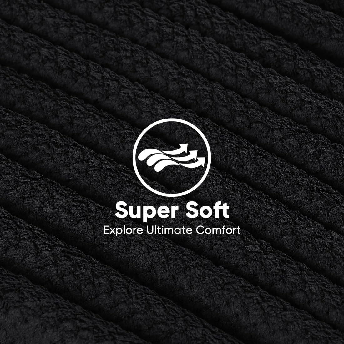 HOMEXCEL 5 Pack Large Microfiber Hair Towel Wrap for Women, Black- 40 x 20 inches Super Soft, Fast Drying Turbans for Long, Thick, Curly Hair - Anti Frizz Wrap with Elastic Strap