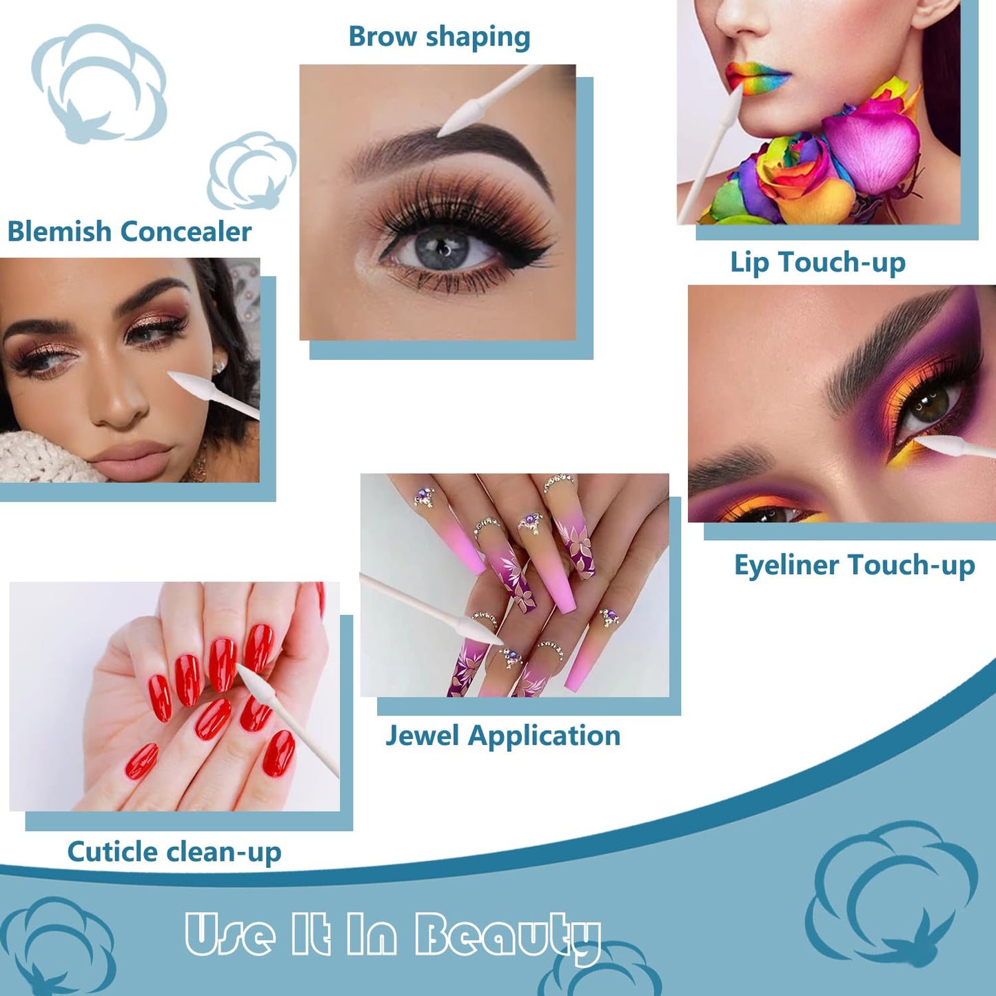 2400pcs Precision Tip Cotton Swabs/Double Pointed Cotton Buds for Makeup