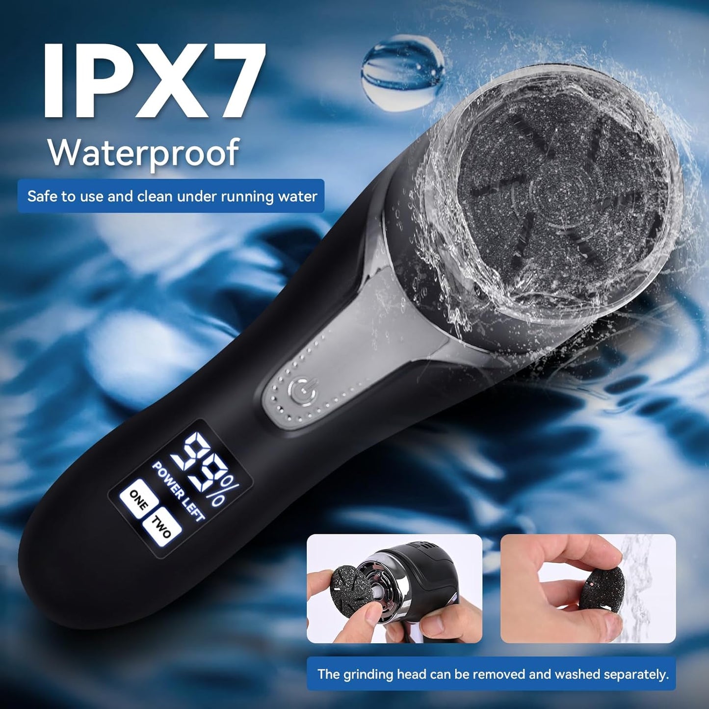 Electric Callus Remover for Feet with Vacuum, Premium Portable Pedicure Tools Rechargeable Waterproof 2 Speed Foot File Scrubber Callus Remover Tool Foot Care kit（Black）