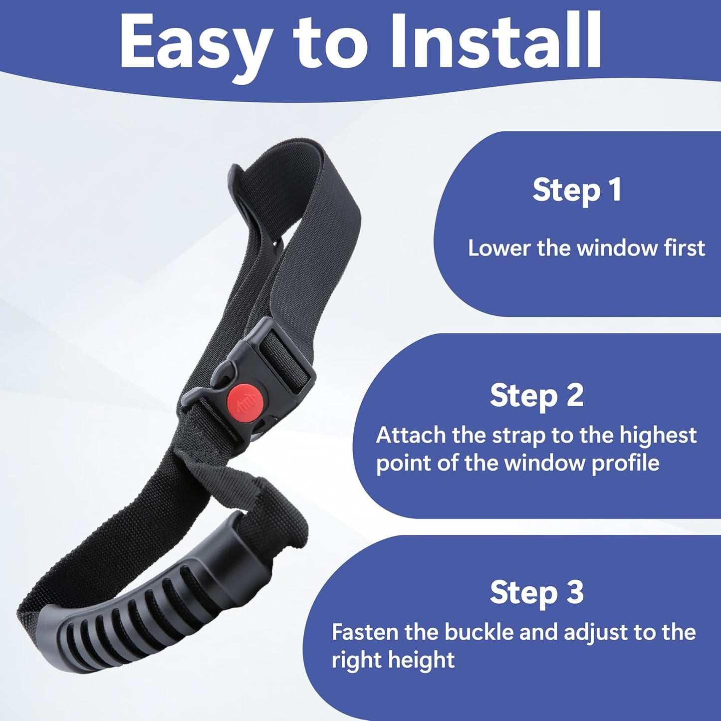 2 PCS Car Adjustable Grab Handles, Car Handle Assist, Safety Handle Portable Vehicle Support Grab Bar for Trucks, SUVs, Jeeps, Vans, Cars and ATVs (Black)