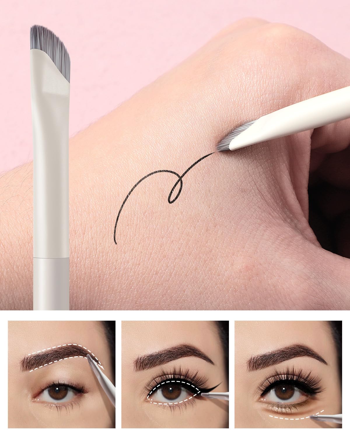 EIGSHOW Dual-Ended Precision Eyebrow Brush and Comb for Eyeliner Lining, Sculpting Brows, Professional Eye Makeup Tools (D109B)