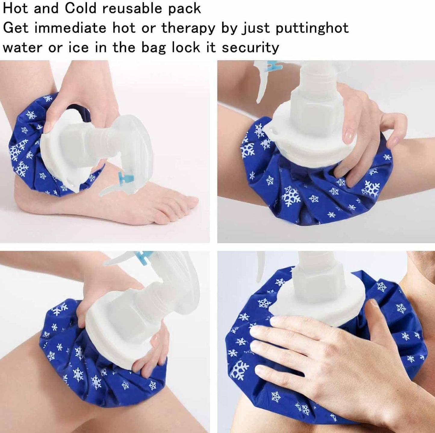 2-in-1 Ice Bag for Injuries 9 Inch – Reusable Leak-Proof Ice Pack with Wide Mouth for Pain Relief, Cold Therapy, Sports Injuries, Swelling, Headaches & Heat Relief(2 Pack)