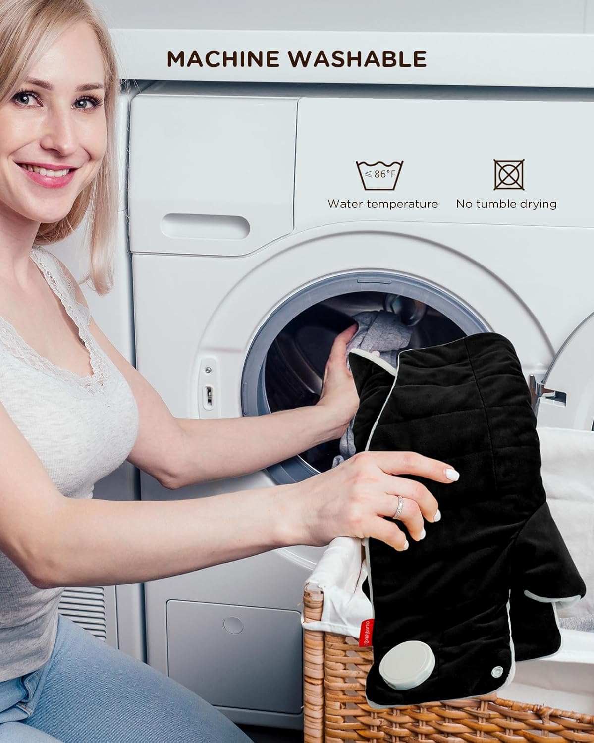 Comfytemp Heating Pad for Neck and Shoulders and Back, Weighted Electric Heat Pad for Pain Relief, 2.6lb Large Heated Wrap, 9 Heat Levels, 11 Auto-Off, Gifts for Women Men Dad, Black