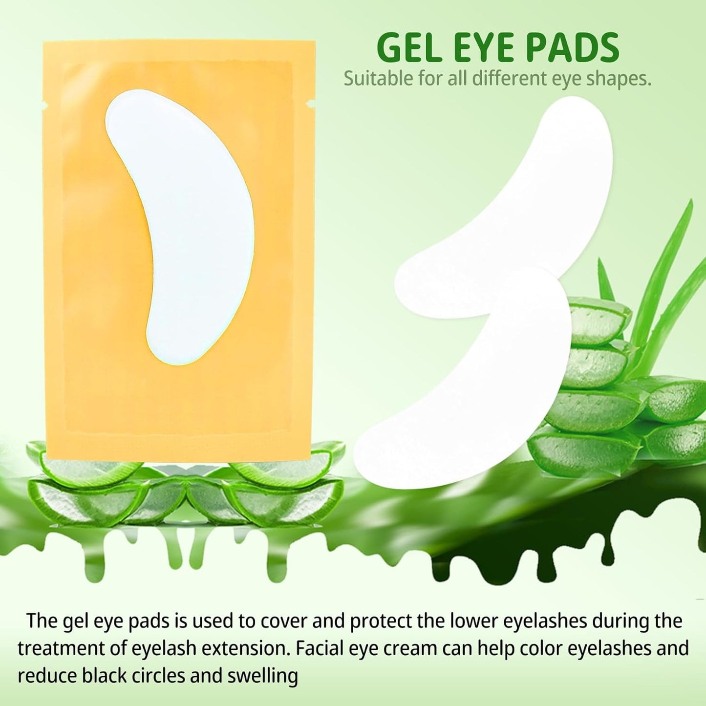 50 Pairs Under Eye Patches, Isolation Eyelash Extension Pads, Under Eye Gel Pads for Pro Salon and Individual, DIY Lashes Extension Supplies (Gold)