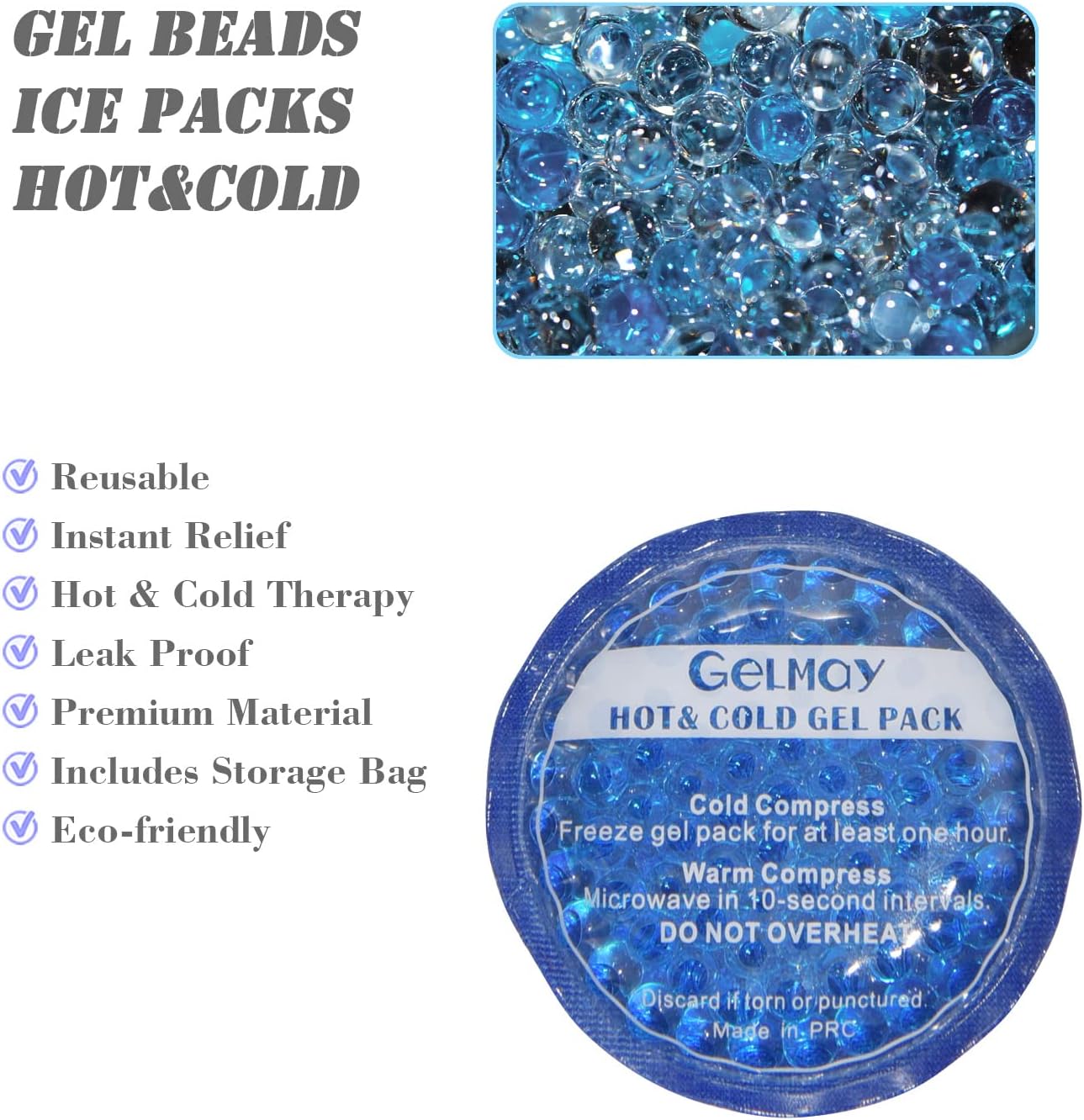 Ice Eye Patches for Puffy Eyes, Cooling Medical Eye Patch Pad Gel Pack Cover Eyepatch Cold Hot Therapy Eye Bags Dark Circles After Surgery Adult Kid (2PCS)