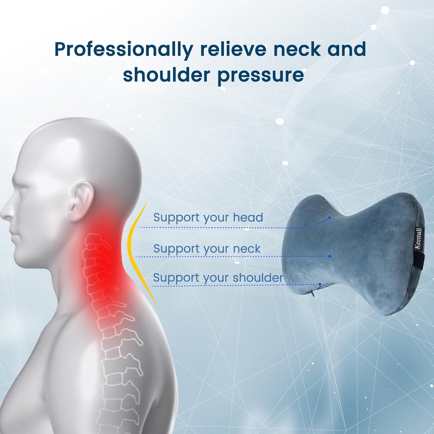 Inflatable Car Neck Pillow - 2 Pack Soft Headrest Cushion for Driving Office Camping, Inflatable Travel Neck Pillow for Car or SUV, Boost Your Driving Comfort, Fits All Vehicles