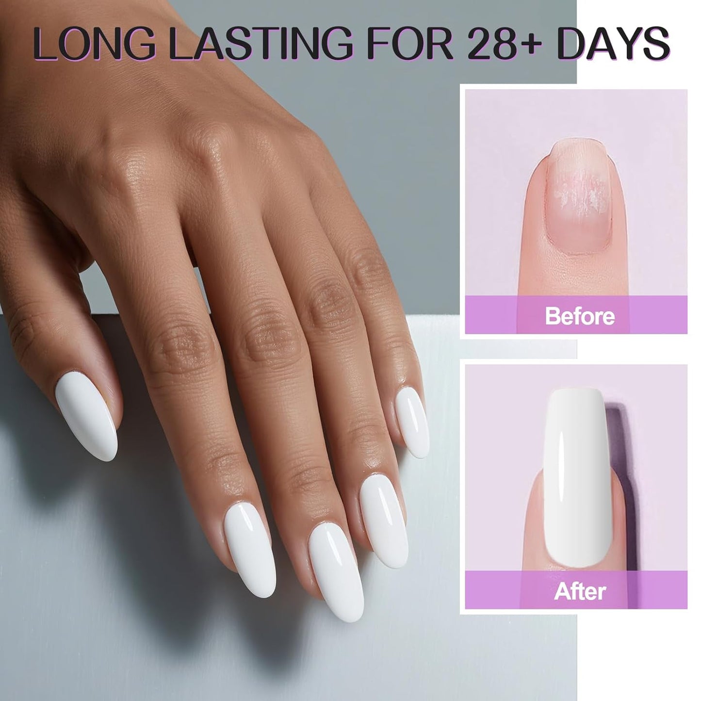 TOROKOM White Acrylic Powder, 120g/4.23oz Acrylic Nail Powder Large Capacity Acrylic Dip Powder for Nails Self-Leveling Acrylic Extension Powders, 3D Nail Carving, Long-Lasting, No Nails Lamp Required