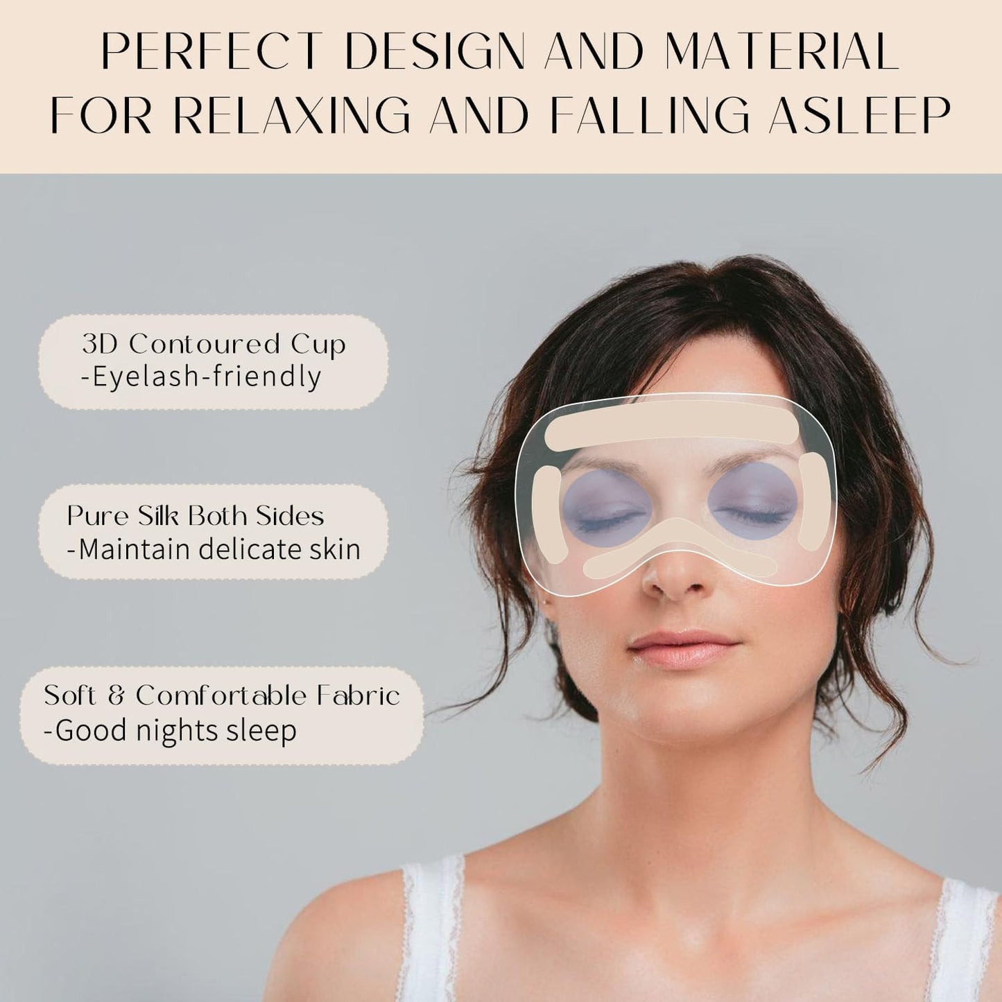 100% 22 Momme Mulberry Silk Sleep Mask, Eye Cover for Sleeping, Blackout 3D Sleep Masks for Lash Extensions with Adjustable Strap for Men and Women (Navy Blue)