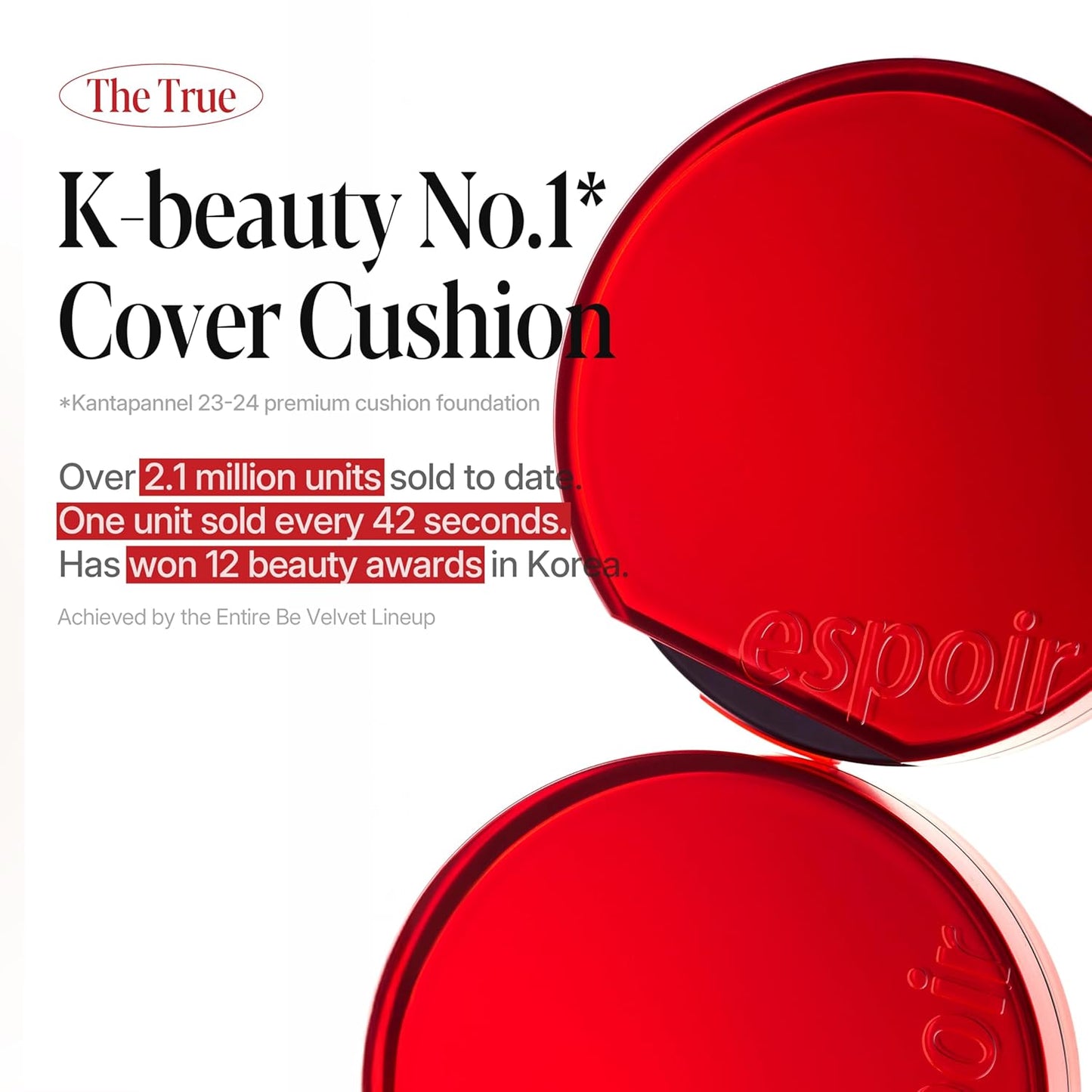 espoir [NEW] Be Velvet Cushion Foundation | Quick and Easy Coverage with Long-lasting Color by Zero Oxidation (#25 Tan, 0.46 Ounce (Pack of 1))